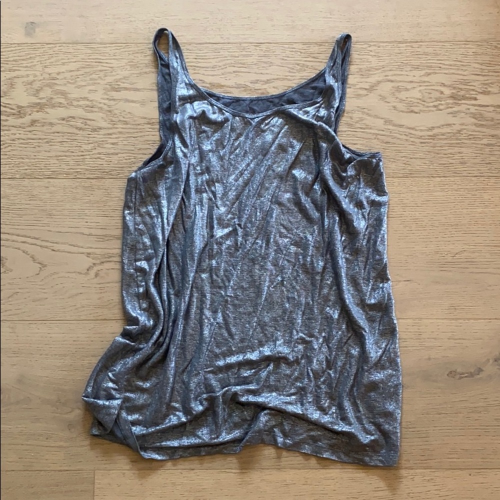 Eileen Fisher shimmer foil knit tank